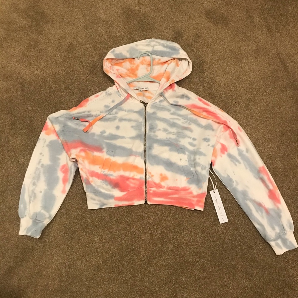 NWT Young Fabulous & Broke Tie Dye Zip Up Hoodie